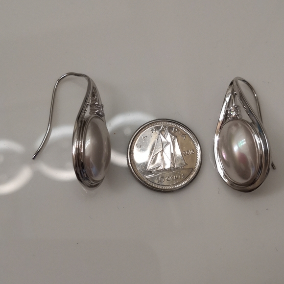 Sterling Silver Pearl Earrings - Picture 5 of 5